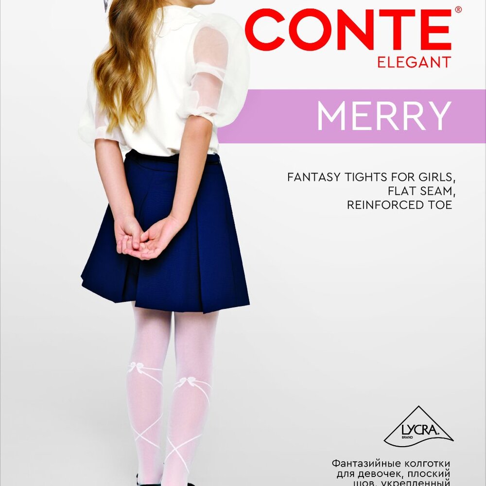 Conte Merry 20 Den - Fantasy Tights for Girls with Laced-Up Bow Design - 4-12yr.
